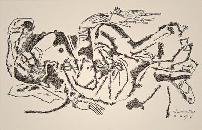 Untitled (Reclining woman with parrot) - 2007
